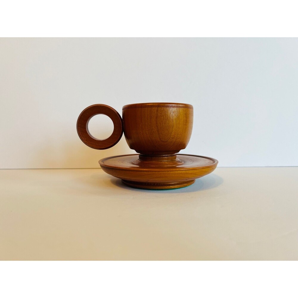 Wooden Coffee Cup Candle Holder: 6" x 3"
